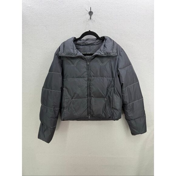 Cruel Girl Womens Black Zip Up Mock Neck Down Filled Puffer Jacket Size Medium - Picture 1 of 6